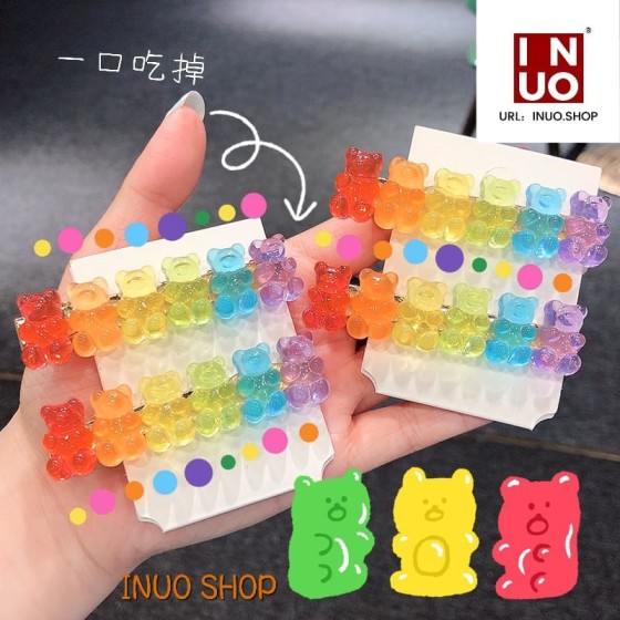 Pinza de oso de colores, Pasador de pelo con diseño de Oso 🐻